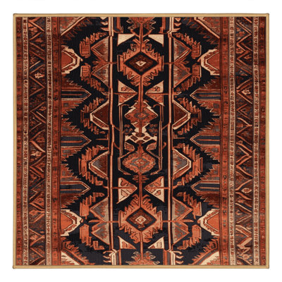 Machine Washable Persian Brown Area Rug