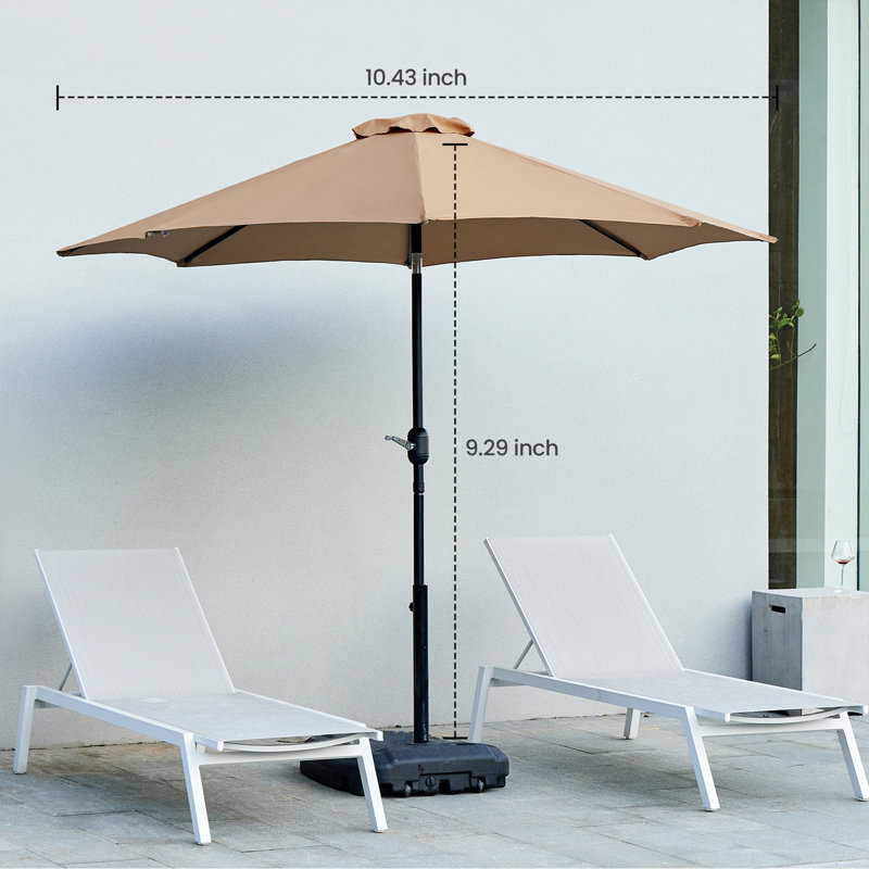 Parasol d'extérieur pour l'extérieur avec bouton poussoir et manivelle
