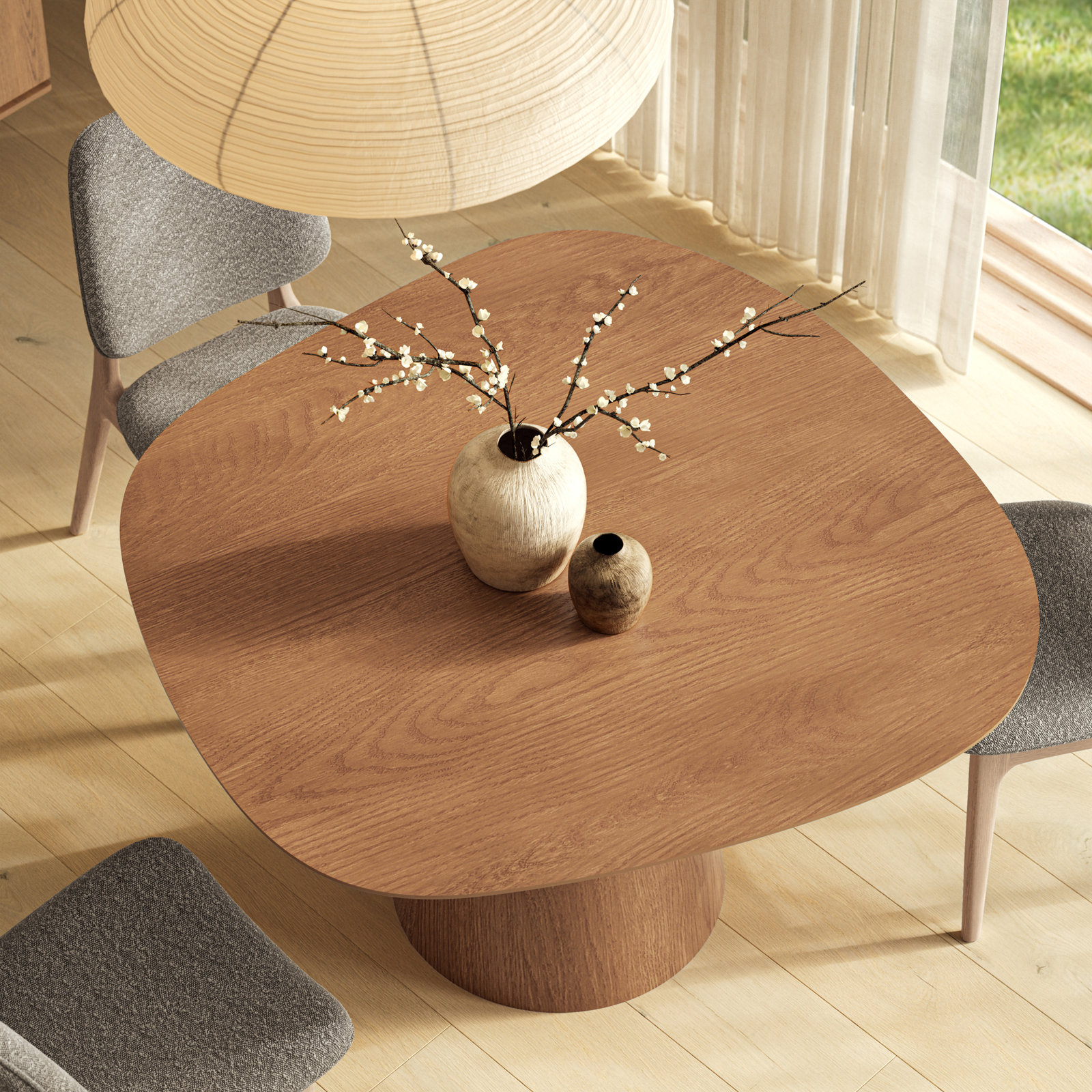 Ena Dining Table, Honey Oak