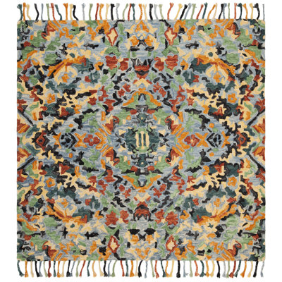 Jahiem Hand-Knotted Wool Blue Area Rug