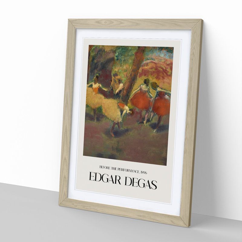 Before the Performance by Edgar Degas - Picture Frame Graphic Art, 48cm H x 36cm W x 2cm D, Oak Framed