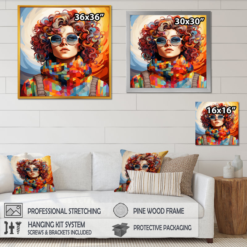 Creative Art Woman Fasion Portrait I - art mural mode, Toile tendue, H 16 po x l 16 po x P 1 po