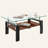 Modern Coffee Table with 2-Tier Storage Shelf, 37.2" Tempered Glass Top and Stainless Steel Legs, Rectangular Cocktail Table for Living Room, Apartment, and Small Spaces-1752602304-1767302749