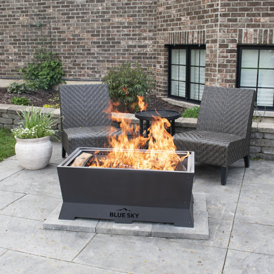 Rectangle Steel Wood Burning Smokeless Fire Pit