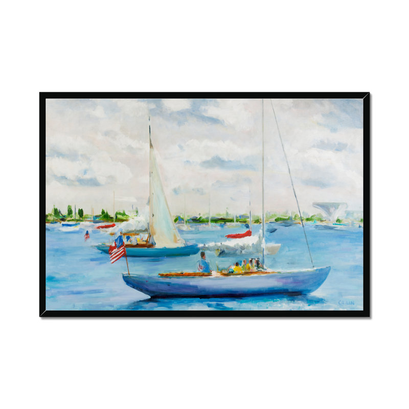 Fun & Lala by Curt Crain - Painting, 65cm H x 95cm W, Black Framed Paper Print