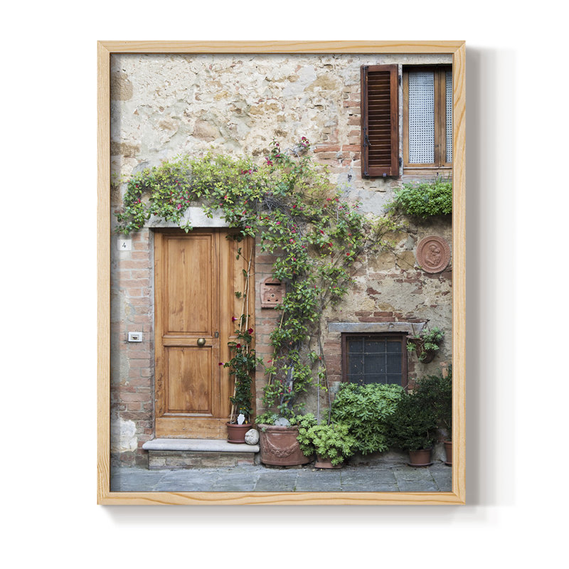 Reproduction encadrée d'entrée en bois massif Pienza, H 15 po x l 12 po