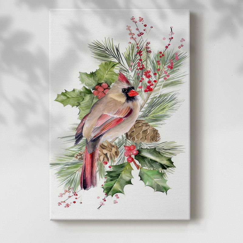 Cardinal Holly Christmas Collection B, H 18 po x l 12 po x P 1,5 po