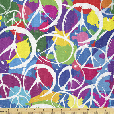 Coyst Universal Peace Sign on Colourful Background Multi-Purpose Fabric