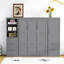 Grand lit escamotable mural avec placard, tiroirs et tablettes