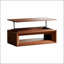 Table basse à plateau relevable de 43,3 po avec placage en bois massif, hauteur réglable et rangement pour les espaces de vie modernes-133420088