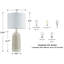 Lampe de table campagnarde 23,5 "avec abat-jour tambour blanc