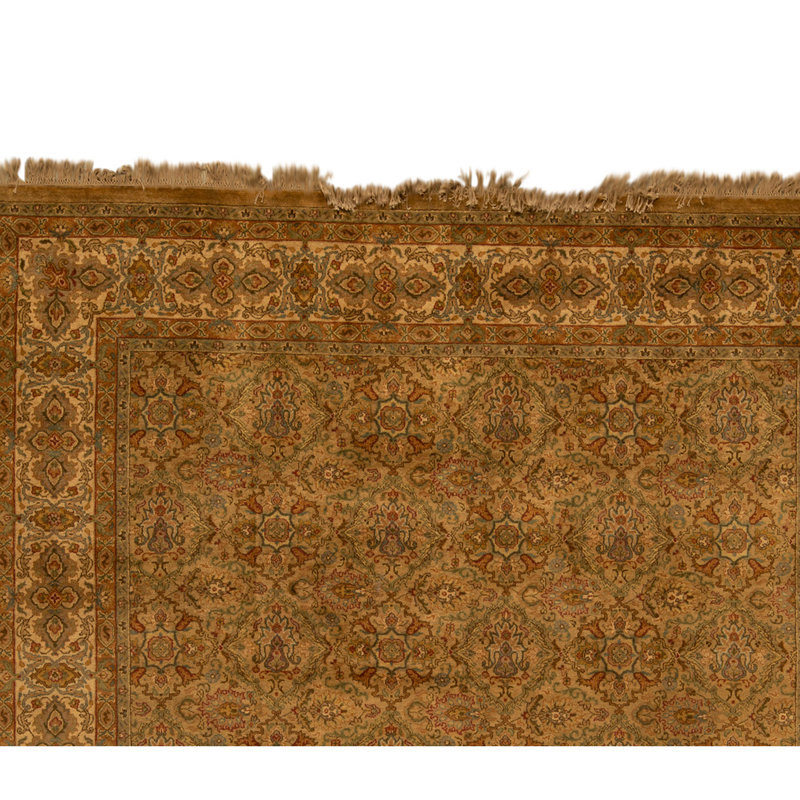 Hand Knotted Wool Oriental Area Rug in Ivory