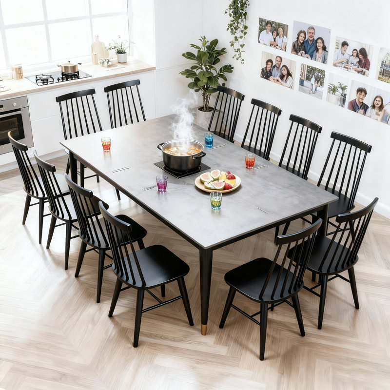 Devonya 17" W Slat Back Solid Wood Dining Chair, 6