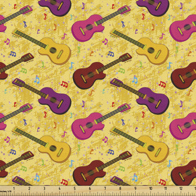 Olivera Musical Instrument and Notes Fabric