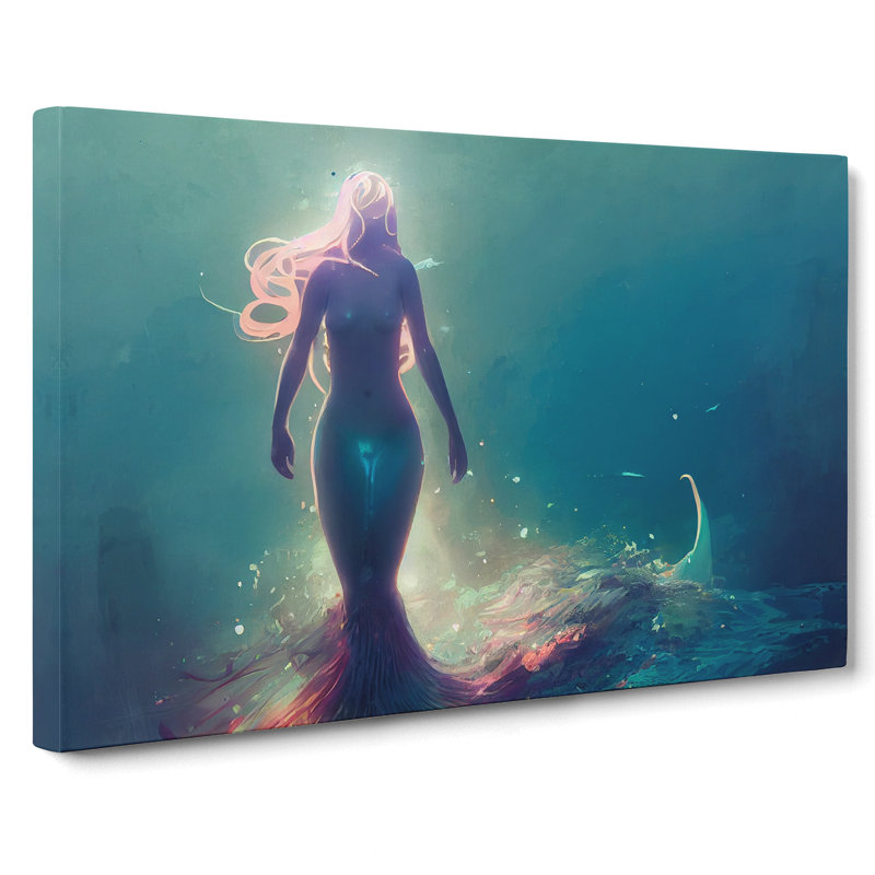 Fantastic Mermaid - Wrapped Canvas Print, 35cm H x 50cm W x 3cm D