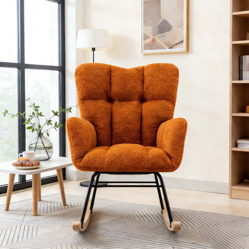 Chaise berçante pour salon d'intérieur, Caramel