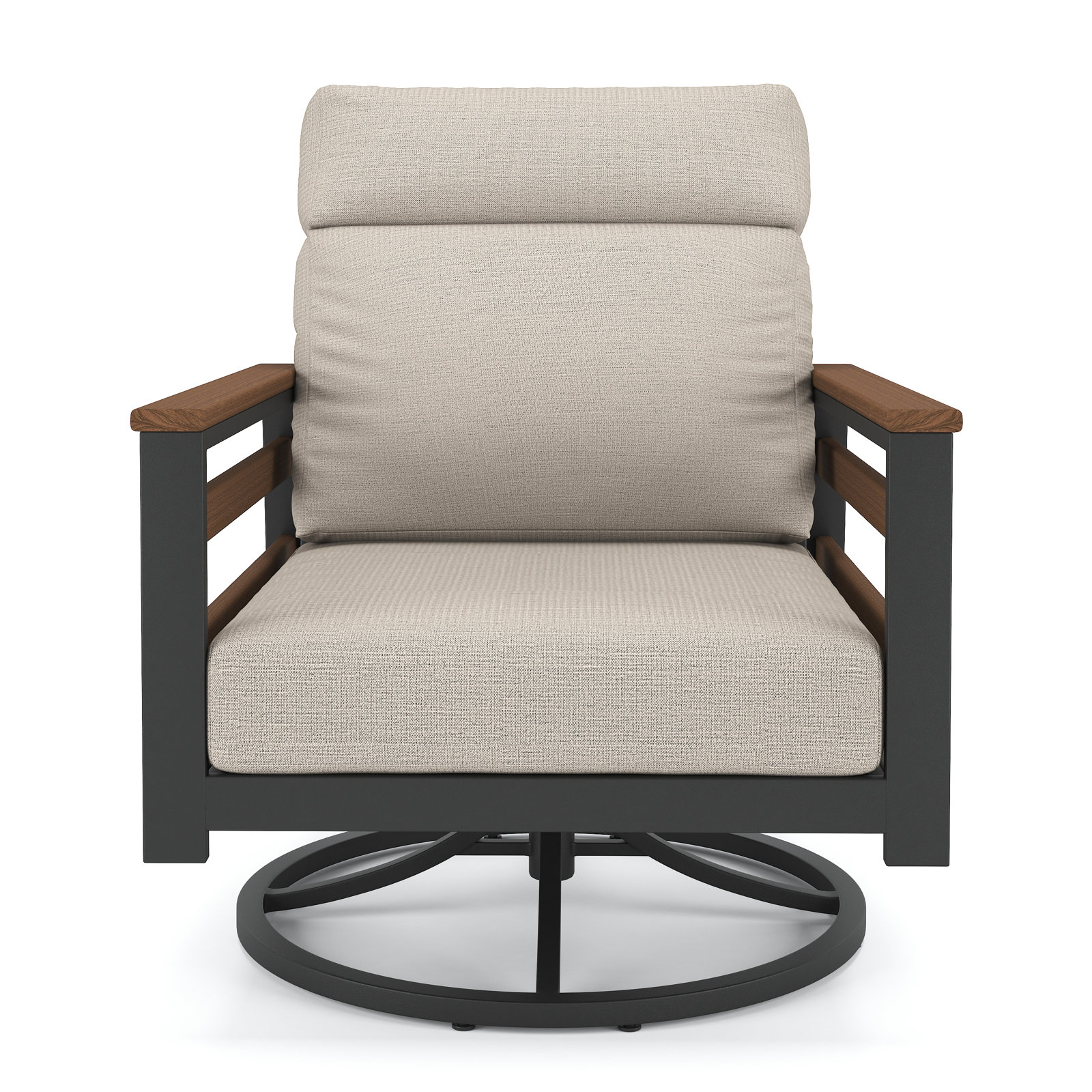 Townsend Sunbrella® Swivel Patio Lounge Chair, Brown, Cast Silver