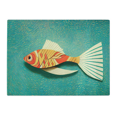 Quirky Fish  Glass Chopping Board