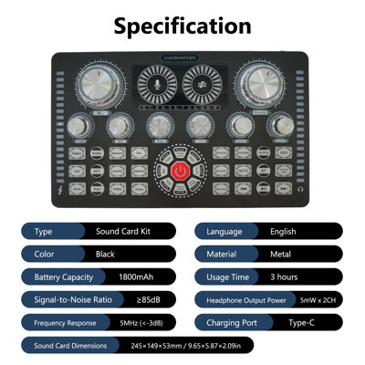 Podcast Equipment Bundle, Q7 Live Sound Card with 2 F11 Condenser Microphones for Singing Broadcast, Live Streaming, Gaming