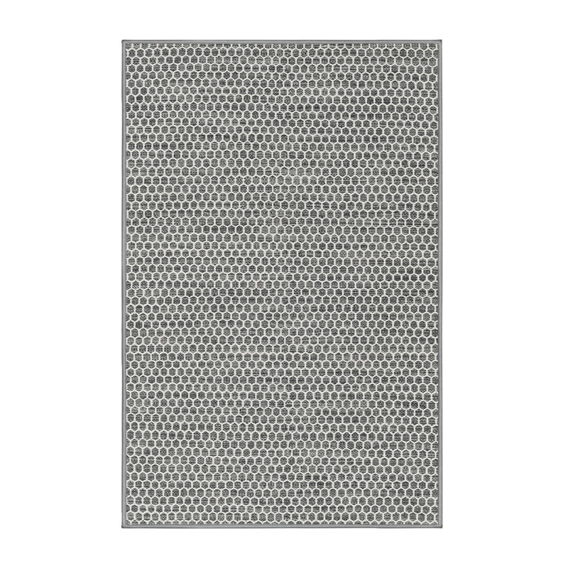 Tapis gris zone contemporaine Inoue, Rectangle 5 pi x 7 pi