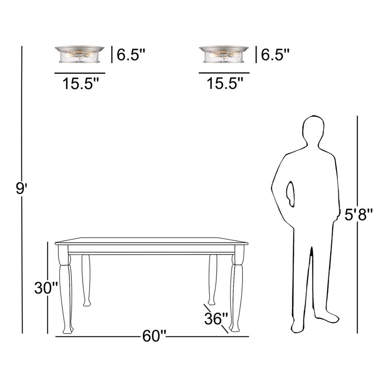 Plafonnier encastré 3 lumières 15,5 po Canale, Nickel brossé