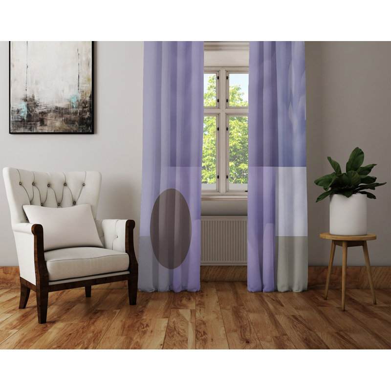 Paire de rideaux semi-transparents en polyester Daonte, L 40 po x L 61 po