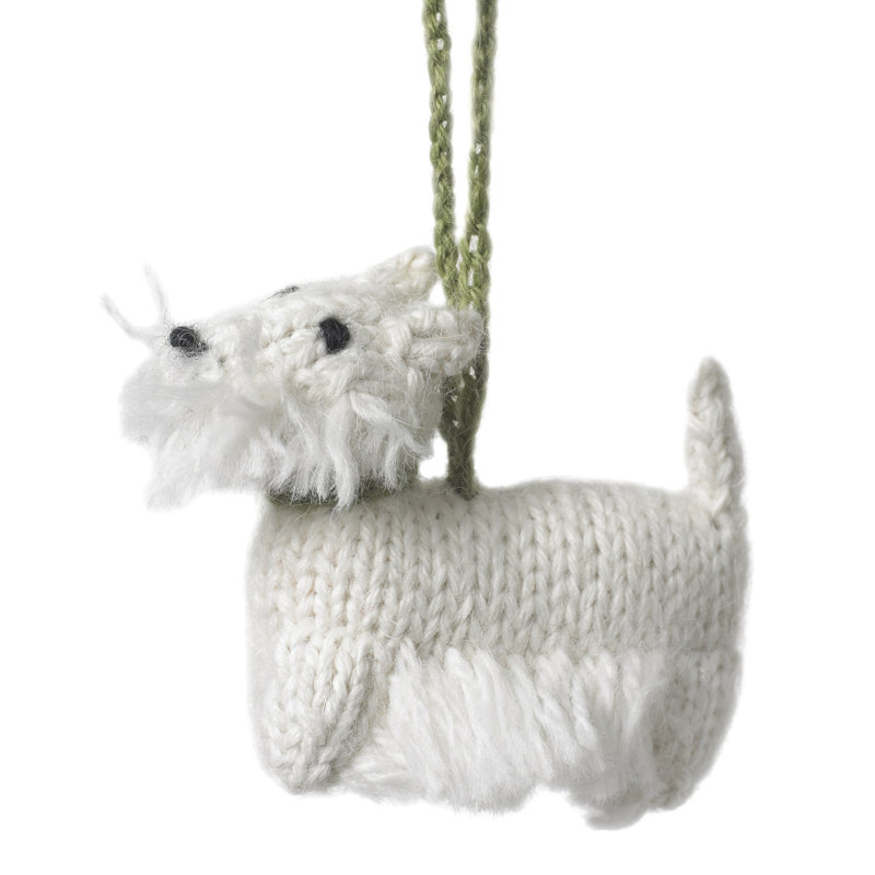 Arcadia Home Westie Hand-Knit Ornament
