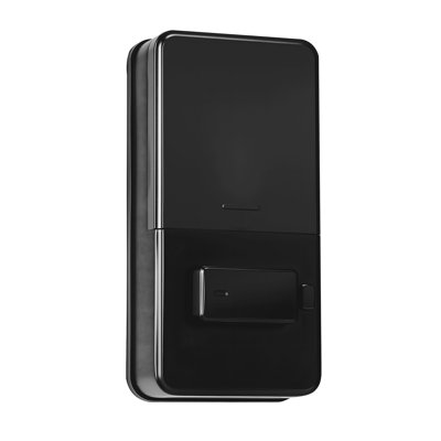 Serrure de porte d'entrée sans clé noire mate avec pavé tactile, pêne dormant électronique, accès par carte à puce et fonction de verrouillage automatique