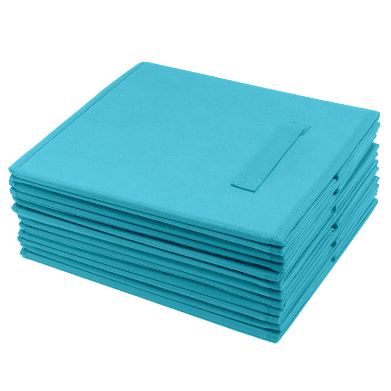 Sorbus 11" Foldable Storage Cubes with Handles in Aqua