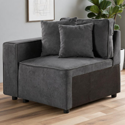 Fauteuil d'appoint rembourré en tissu gris classique pour Modern Everyday Home Seating