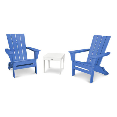 POLYWOOD Quattro Folding Chair 3-Piece Adirondack Set
