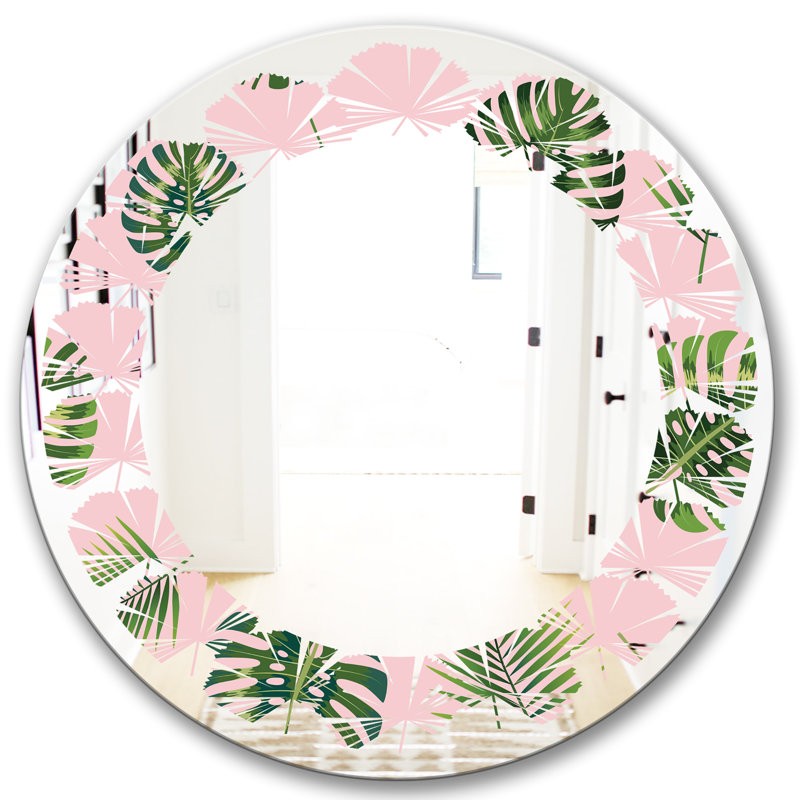 Miroir mural à motif de feuilles de palmier, H 31,5 po x l po, Diamant X