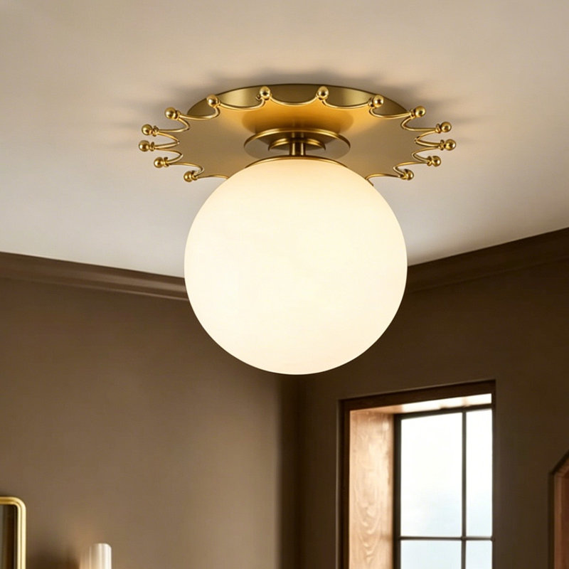 1 - Light Glass Flush Mount Ceiling Light