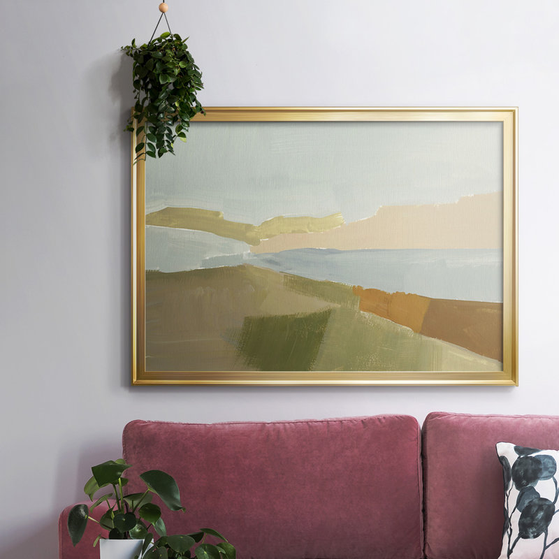Toile tendue avec châssis Stacked Landscape III, Or, H 26 po x l 38 po x P 1,5 po