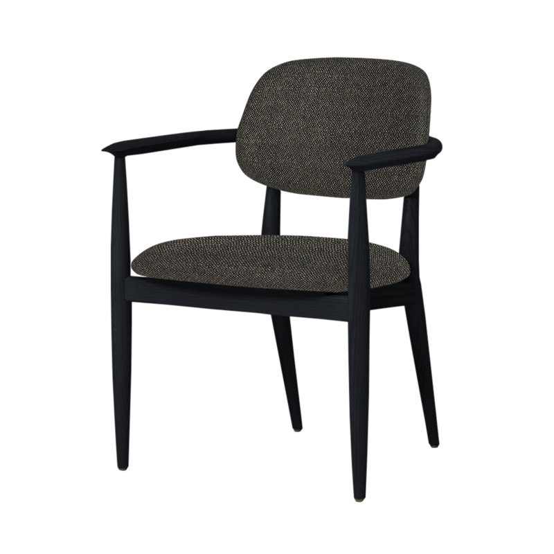 Slow Arm Chair, Newcastle Green New 35, Black Oak