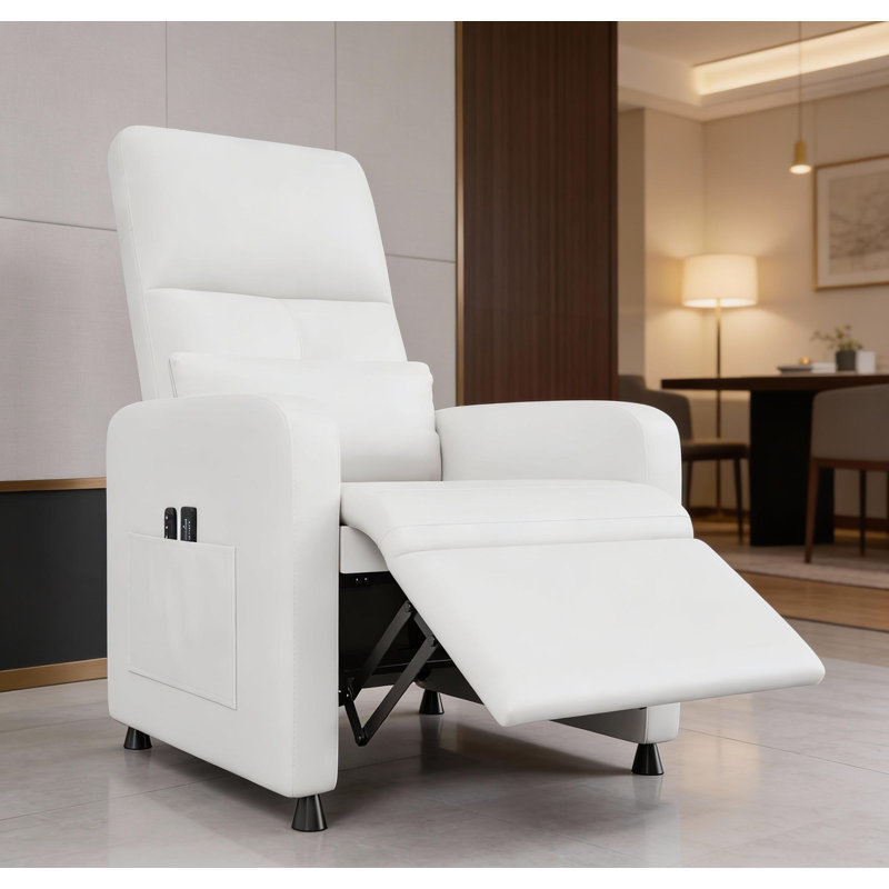 Fauteuil inclinable électrique avec siège rembourré, Blanc
