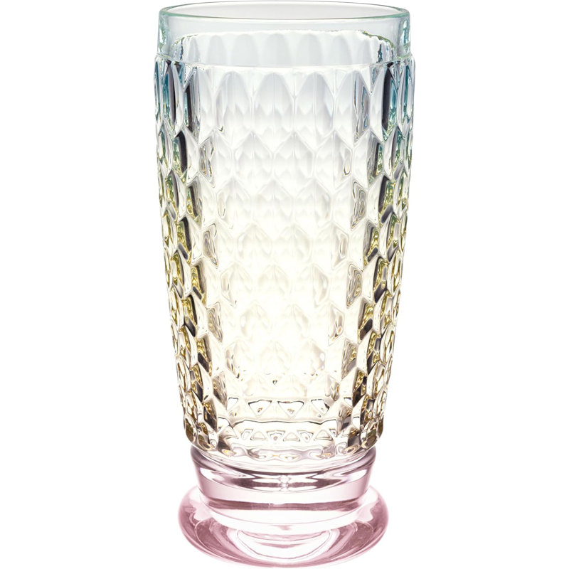 Villeroy & Boch Boston Pearl Long Drink Glass, Set of 4, 13.5 oz, Crystal Glass for Cocktails, Made in Germany, Dishwasher-Safe