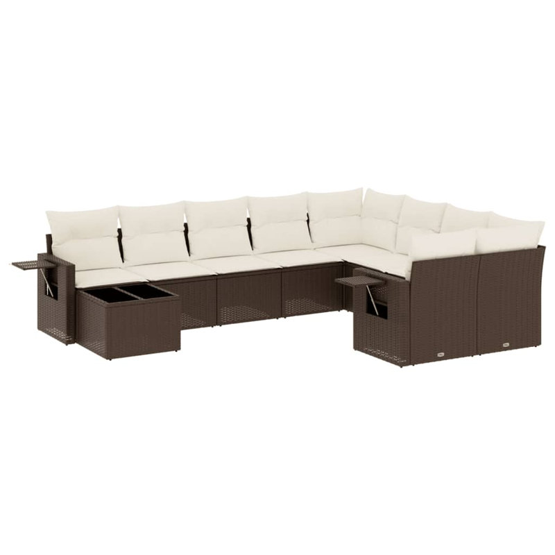 Ensemble de canapé de jardin Vidaxl brun et blanc crème