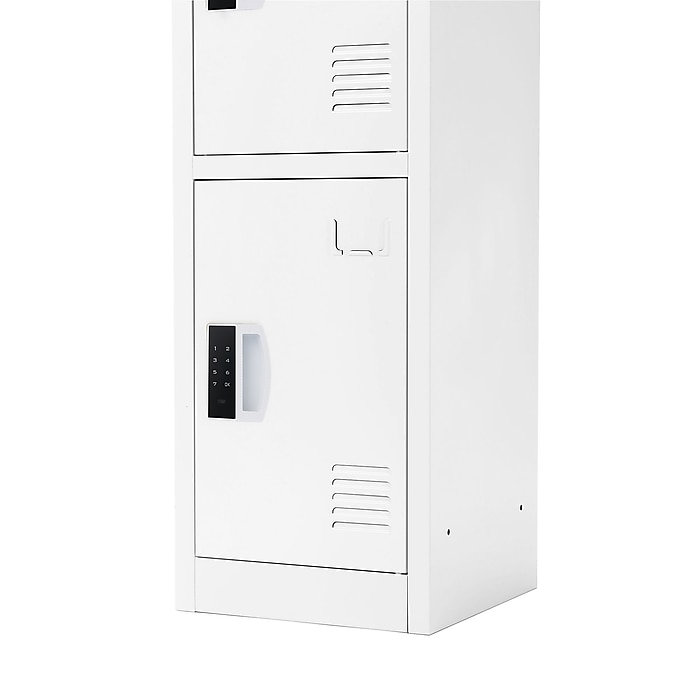 White 72" Steel 4-Tier Storage Locker with Digital Lock