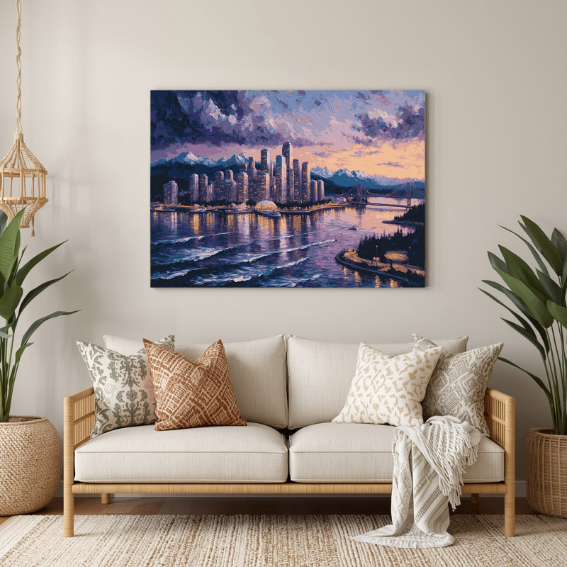 Art mural gris en villes, Vancouver, Colombie-Britannique, H 144 po x l 216 po x P 0,05 po