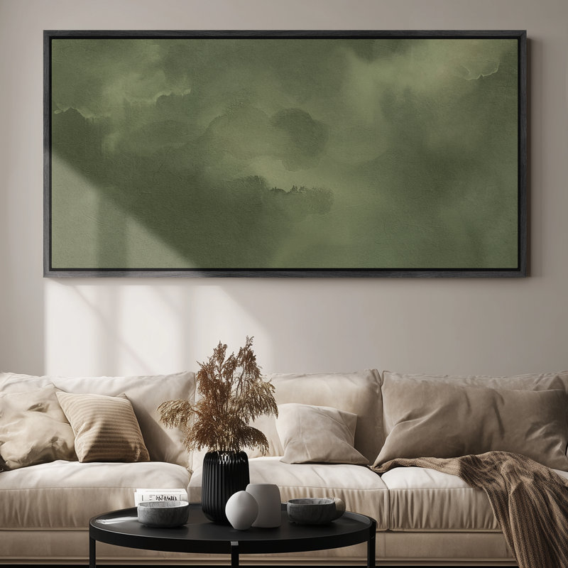 Art mural très grand vert brumeux, Noir, H 30 po x l 60 po