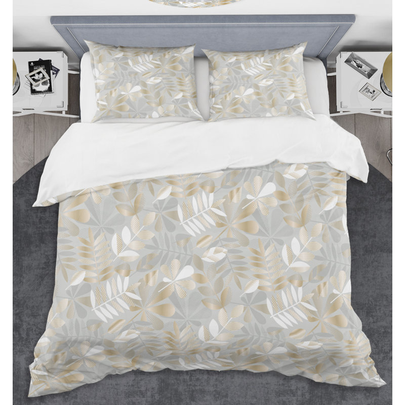 Ensemble de housse de couette tropical viii de style mid-century, Twin Duvet Cover + 2 Shams