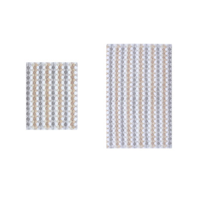Macek 100% Cotton Extra Soft Bedroom Shag Carpet ,Water Absorbent Fast Dry Mat - 2PC Set