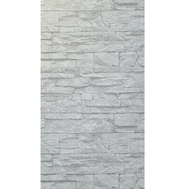 Papier peint texturé gris blanc cassé moderne faux pierre réaliste 3D