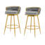 Ensemble de 2 tabourets de bar pivotants à hauteur de comptoir de 31,5 po avec dossier tissé à la main et pieds en métal doré, chaises de cuisine modernes à dossier bas avec repose-pieds pour îlot, salle à manger-3308275