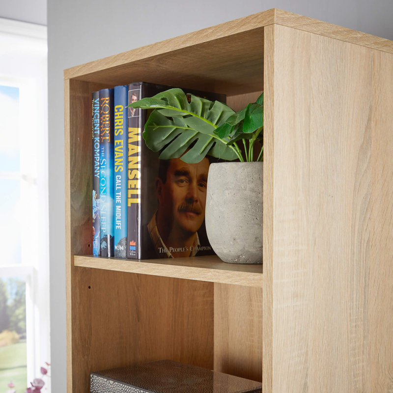 Sarahya Narrow Slim 6 Shelf Bookcase Storage Unit, Natural