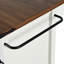 Grand îlot de cuisine avec bloc d'alimentation et abattant, 53,5 po x 28,32 po x 36,5 po, plateau blanc à grain de bois brun pour prise de salle à manger, l 53,5 po x P 28,32 po H 36,5 po, espace de rangement Charme,-844273097