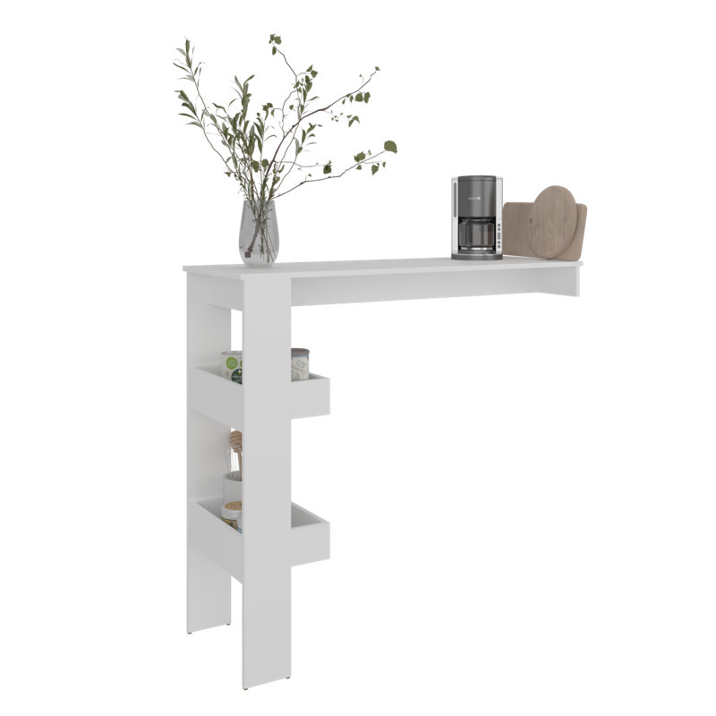 Aurora Kitchen Counter Table Table With Storage Shelf For Kitchen Side Dinning Table, Breakfast Table, Bars Or Dining Room