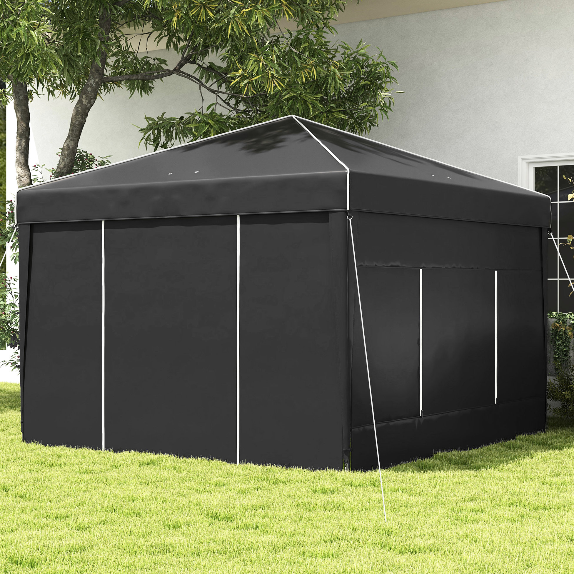Arlmont & Co. Sidewalls Pop Up Canopy With 2 Mesh Windows, Reflective ...