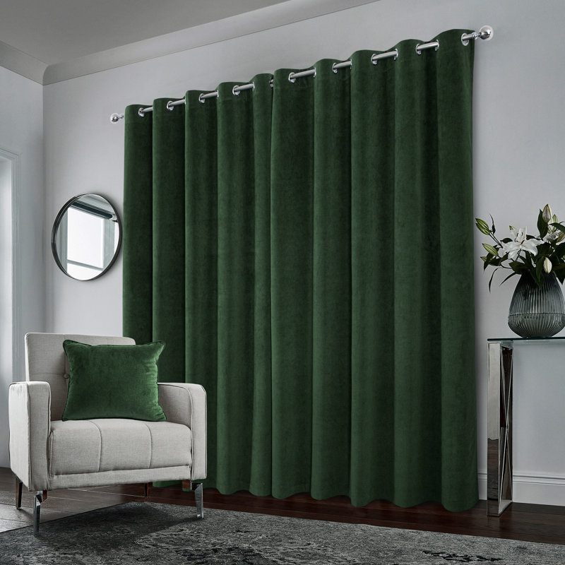 Aimien Blackout Curtain Pair, Green, 229cm Width x 274cm Drop